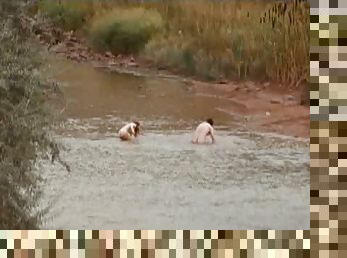 Renee Zellweger Swimming in The Creek