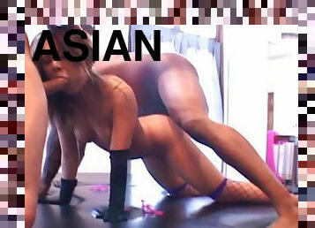 Sex ready Asian slut fucking in an interracial threesome