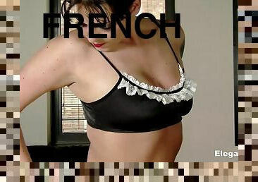 Slutty French maid fucked in her big ass by a black dick