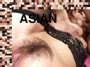 Hot Asian teen fucked in a nasty ass threesome