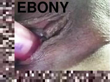 HORNY EBONY AT WORK PLAY WITH HER PUSSY WITH A G-SPOT TOY PT 2