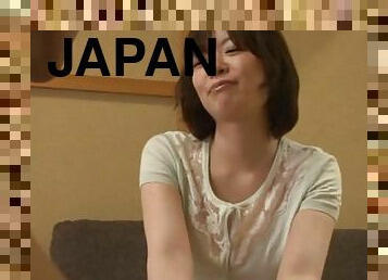 POV homemade video of horny Japanese girl Nao Mizuki sucking a dick