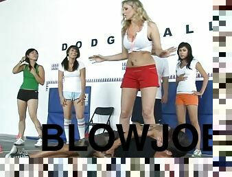 Dodge Ball babe Julia Ann is eat her coach's balls