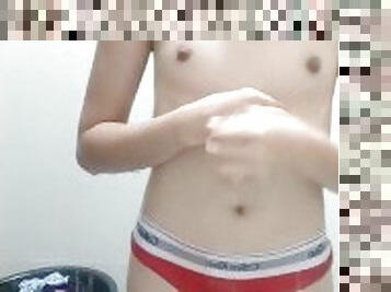 asiático, bañando, orgasmo, amateur, adolescente, juguete, jóvenes18, corrida, pequeñita, ducha