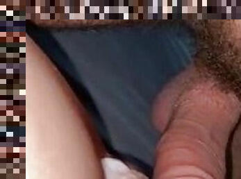 Cumming on my girlfriends hairy pussy