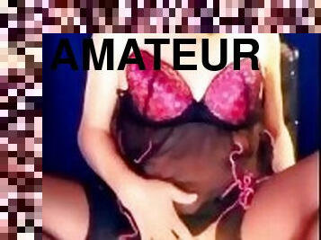 masturbation, amateur, ejaculation-sur-le-corps, énorme-bite, blonde, lingerie, douce, italien, bite