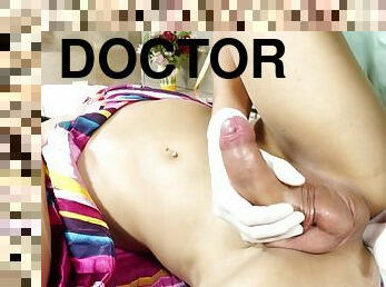 Doctor Gives Tranny Rafaella Ferraz a Handjob While Fingering Her Ass