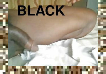 Black Boy Solo Fuck Cums Huge in Bed, yummy thick white  juice