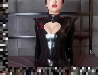 POV hard pegging with latex Queen Lady Perse