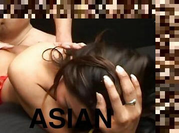 asiatisk, transvestit, anal, pikslikkeri, udløsning, spiller, brunette