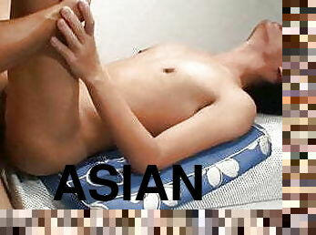 asiatique, fellation, ejaculation-sur-le-corps, médecin, gay, ejaculation, minet, bite