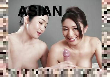 Asian Milfs Give Handjob