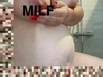 Horny Milf Teasing My Big Tits In The Shower. Come And Pinch My Big Nipples ????