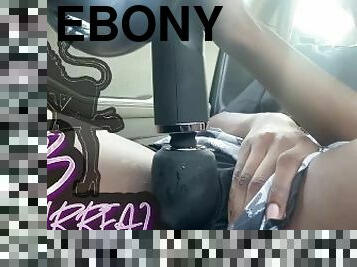 EBONY TRY NOT TO GET CAUGHT PARKING LOT MASTURBATION  Hardcore orgasm