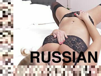 Desirable Russian model Katarina Hartlova masturbates on the bed