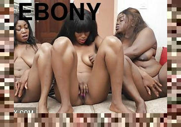 Three Curvy Ebony Girls Having Fun Together