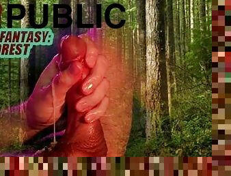 (ASMR WHISPER FANTASY) Fucking your pussy in a public forest / male solo