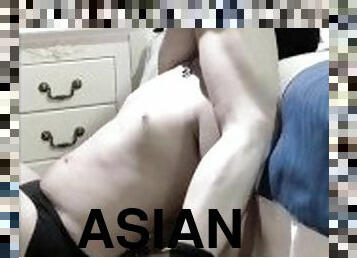 aasialainen, amatööri, suihinotto, gay