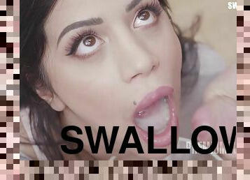 PremiumBukkake - Julia de Lucia swallows 58 huge mouthful cumshots