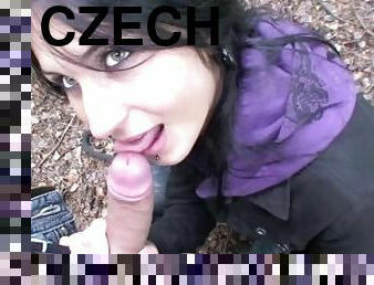Czech Hooker Blows The Cock Outside