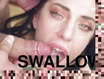 PremiumBukkake - Sabrina Ice swallows 50 huge mouthful cumshots