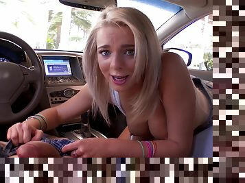 Foreplay in the car gets Tiffany Watson in the mood for anal fucking
