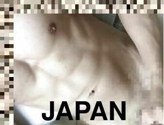 asiatique, masturbation, amateur, gay, maison, japonais, branlette, ejaculation, solo, musclé