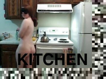 Juicy Babe with Squeezable Cheeks Squeezes Some OJ! Naked in the Kitchen Episode 30