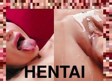 ekstrem, creampie, i-ansigtet, sperm, knepning-fucking, bukkake, hentai, maskiner, skede