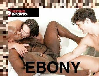 Micah's Tight Ebony Ass Fisted By Frat Buddies - FistingInferno