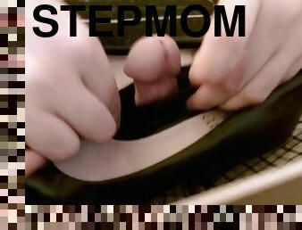 Cum on StepMom's Soft Leather High Heels