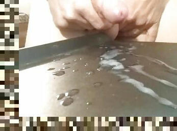 Closeup Cumshot after precum