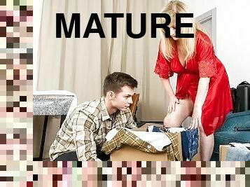 SHAME4K. Handsome boy tricked into so desired sex with mature neighbor