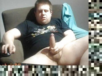 Chubby British Nerd Huge Cock Cumshot on self 14