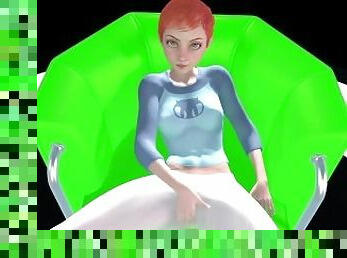 Gwen Tennyson from Ben 10 Rubbing her Clit