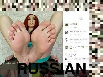 russisk, amatør, eldre, slave, føtter, cum, alene, footjob, femdom