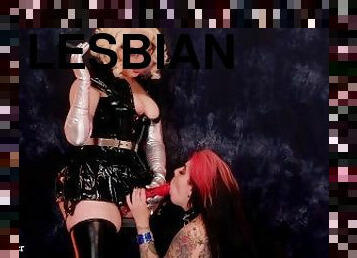 Smoking Fetish Lesbian Strap-on Domination Arya Grander and Dredda Dark