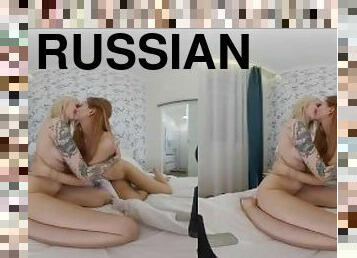 Two hot russian lesbians play with each other