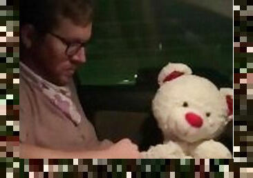 Public Plushie Porn - Fucking My Teddy Bear in My Car in a Parking Garage at a Local College