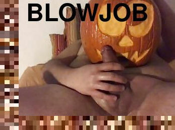 Halloween 2021 pumpkin blowjob with final cumshot