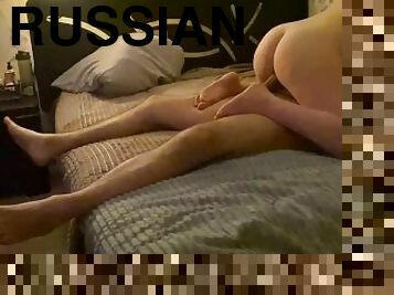 Russian teen wanted passionate sex the rider sat on him and began to ride