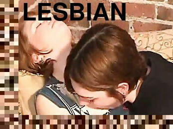 Two chubby lesbians make out and play with each other's cunts