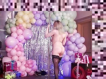 Kitty Caitlin's Birthday naked Pole Dance
