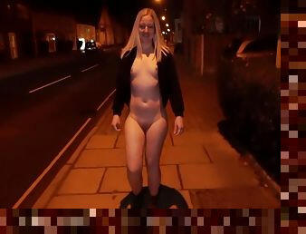 Young Blonde Wife Walking Nude Down A High Street In Suffolk