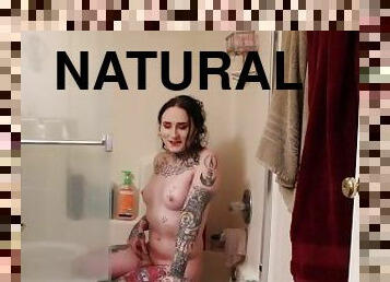 Tgirl Fucks Her Ass and Cums for You in the Shower