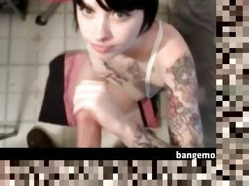 Busty Emo Gives Great Blowjob