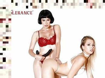 ZeroTolerance - Hot Brunette Fucks Inked Blonde With Strap On - Olive Glass , Zoey Monroe