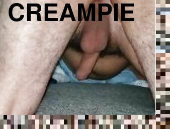 doggy-style, hårig, hardcore, gay, creampie, pov, knullande, hårt