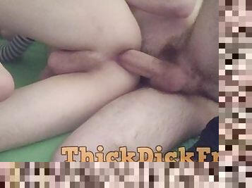 Uncut Big White Cock fucks bareback his moaning bottom with armwarmers as he deserves