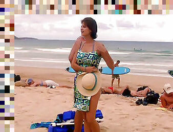 Catherine Bell blue bikini hard body